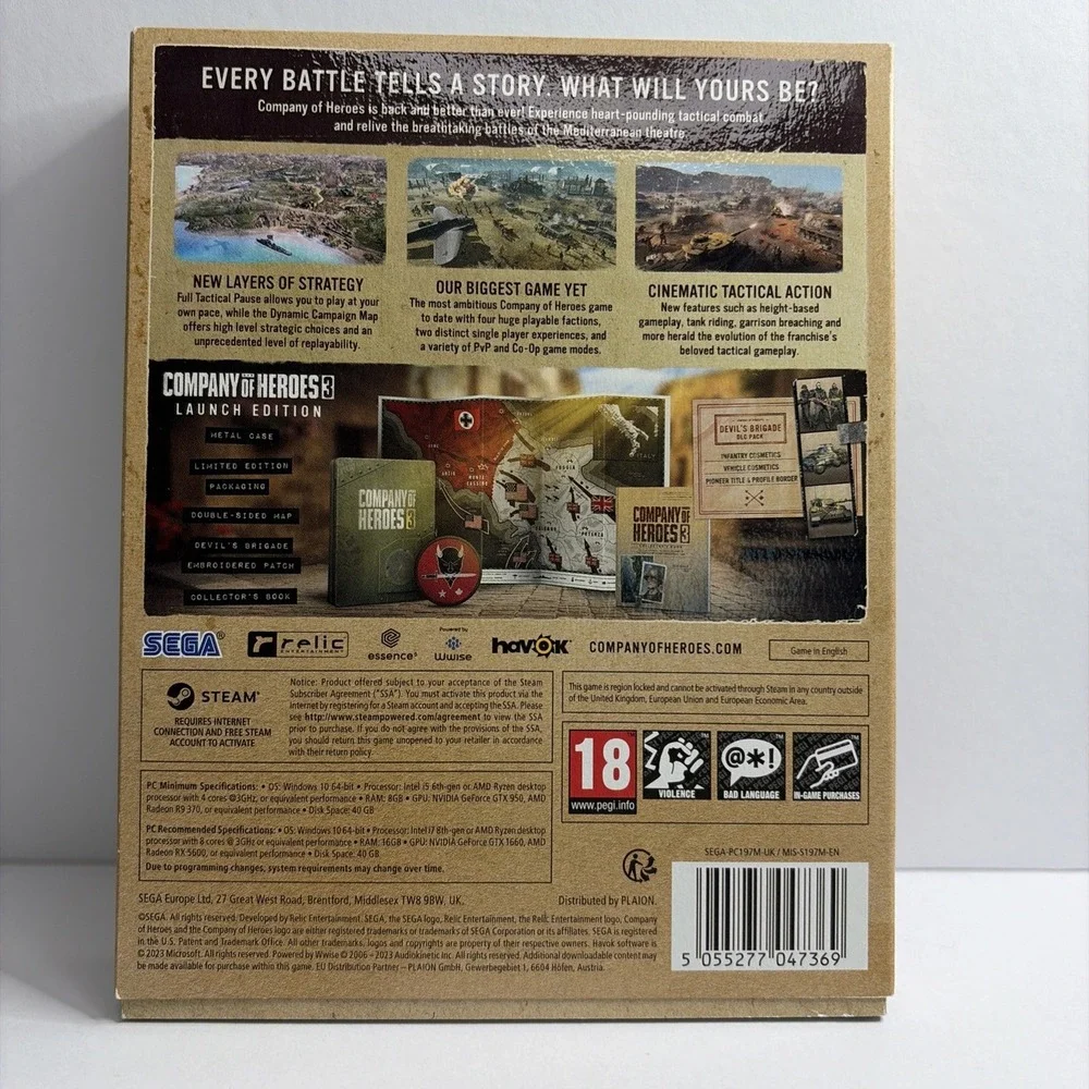 Sega Company of Heroes 3 Collector's Edition (Steam Download Version, No Disk)